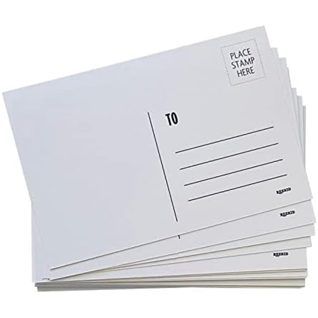 Blank Postcards For Mailing. 100 White 4X6 Blank Post Cards, Blank Mailable Postcards Set. 14Pt