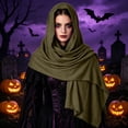 thumbnail image 5 of Renaissance Halloween Shawl For Women, Hooded Cowl Scarf Accessories, Medieval Vintage Festivals Wrap Cape, 5 of 7