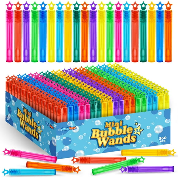 Bubble Wands AuroTops, 360 unidades, regalos de fiesta con burbujas para niños