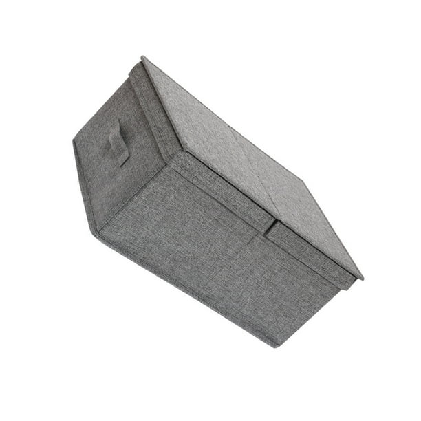 Caja de almacenamiento con asa lavable Bewildely gran capacidad gris 41x24x17cm