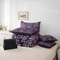 thumbnail image 6 of Damask Gothic Bedding Set Adults Antique Victorian Bed in a Bag King Size Comforter Set 7 Pieces,Purple Sugar Skull Sheet Set Vintage Floral Goth Bed Set,Bone Skeleton Bohemian Baroque Decor, 6 of 6