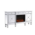 thumbnail image 5 of Elegant Decor Contempo 72" Mirrored Credenza with Wood Fireplace in Silver, 5 of 10