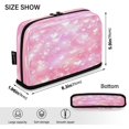 thumbnail image 3 of Standing Pencil Case with Base Large Capacity Stationery Pouch Pen Bag with Zipper for Women Men Pink Background with Lots Of Hearts, 3 of 7