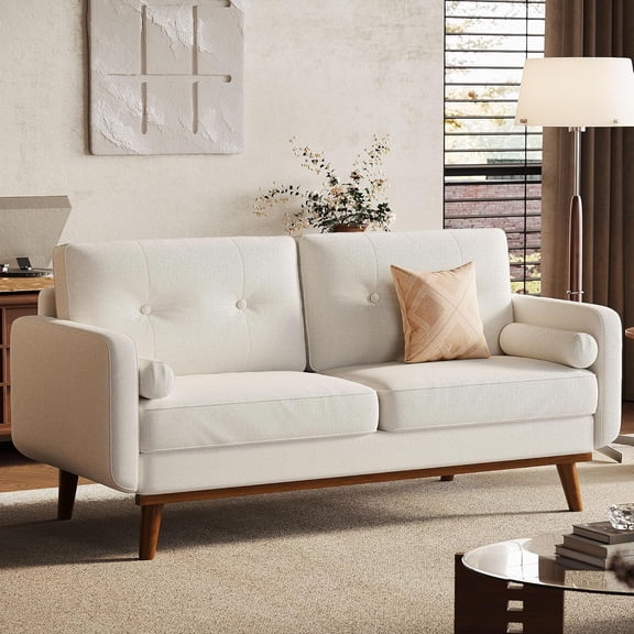 EastVita 65-Inch Loveseat Sofa-3 Seater Deep Seat-Premium Linen Upholstery-For Living Room-Bedroom-Office