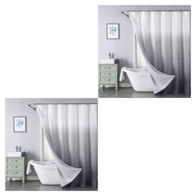 Wosthever Poliéster Varios colores disponibles PEVA Cortina de ducha para una buena y sensación Higiénica Exquisita artesanía Efecto de Gris 180*200, gris 2Conjunto