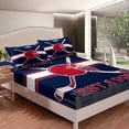 thumbnail image 4 of Erosebridal Sports Bed Sheets Set,Ice Hockey Sheet Set King,Hockey Players Sheets,Sports Ball Game Flat Fitted Sheet with 2 Pillowcases Wrinkle Free(Winnipeg),Blue Red Gray, 4 of 5