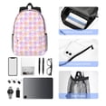 thumbnail image 3 of Goofa Heart Buffalo Plaid Pattern Lightweight Student Backpack for School, Water-Resistant, Adjustable Straps, Fits 15" Laptop, Multiple Pockets for Books, Accessories, 3 of 3