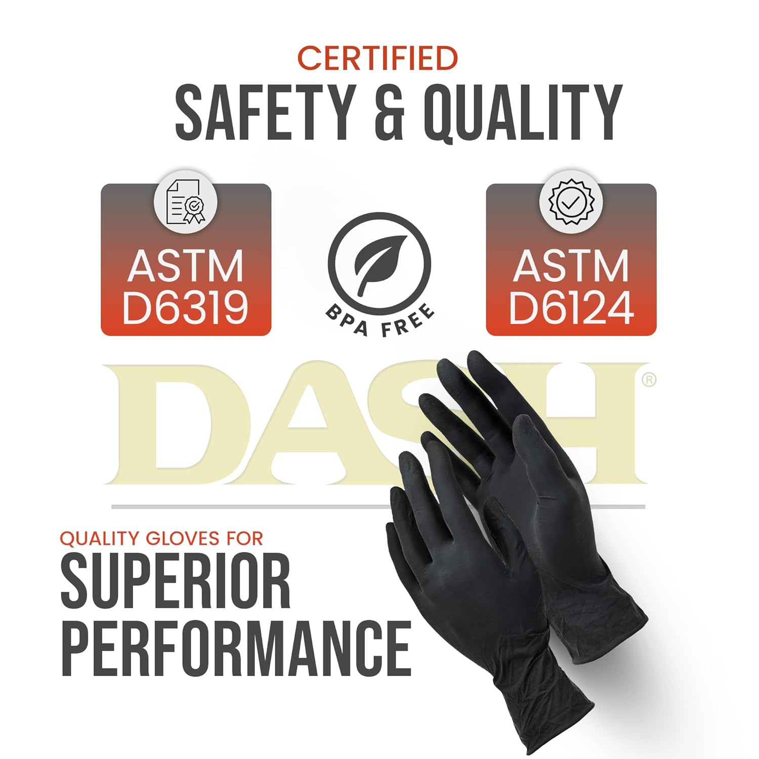 DASH Black Maxx Nitrile Disposable Exam Grade Disposable Gloves, Black, 5 mil, 100/Box, Small
