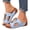 Blue, variant on Women's Wedge Sandal Casual Open Toe Backless Platform Sandal Breathable Beach Slippers Casual Slide Walking Shoes Yellow Size 9