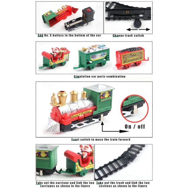 Xmas Train Set Interactive Railway Tracks Model Realistic Electric Toy Kids Family Preschool Activity Decorations
