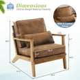 thumbnail image 3 of Ktaxon Accent Chair Suede Upholstered Armchair, Reading Club Chair with Pillow for Living Room Bedroom Furniture Brown, 3 of 7