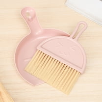 Mini Broom and Dustpan Set, Small Broom with Dust Pan, for Home, Car, Kitchen, Table, Durable Plastic Bristles, Handheld, Hangable (Pink/1 Set) 6.29x8.1x0.78"
