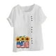 thumbnail image 4 of Vestidos Casuales Para Mujer, Blusas De Mujer De Moda Blusa informal de lino con botones y manga corta estampada para mujer, 4 of 4