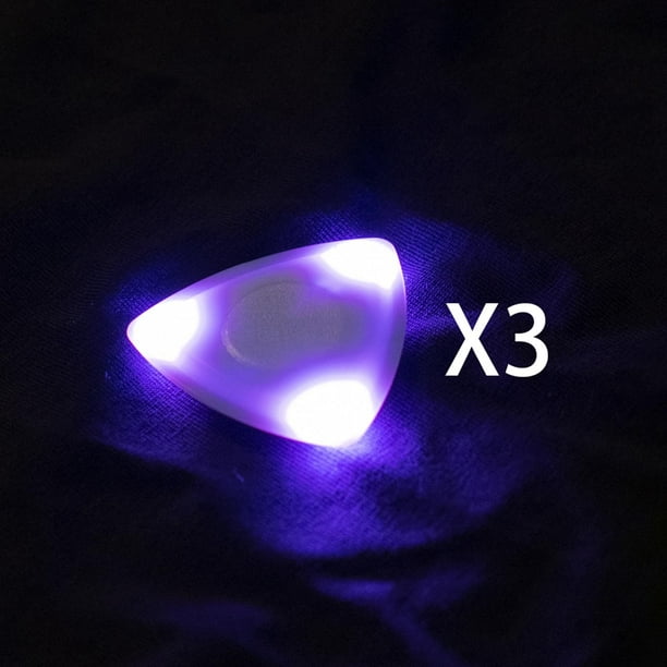 3 piezas de púas de guitarra LED, púas de ukelele, no para guitarra, regalos para principiantes Hugo Púas luminosas