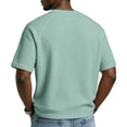 thumbnail image 3 of America 250 Years T Shirts for Men Usa Flag Print Short Sleeve Crew Neck Waffle Tshirt Independence Day Big and Tall Classic Fit Breathable Summer Tops, Light Green, #01 Light Green, 3 of 3