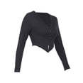 thumbnail image 5 of Liacowi Women Knit Cardigan Long Sleeve Single-breasted Knitwear Fall V Neck Button Crop Tops, 5 of 9