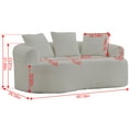 thumbnail image 4 of Curved Loveseat, Small Chenille Sofa with 3 Pillows, Deep Seat Couch for Apartment, Living Room, No Assembly Needed, 4 of 9