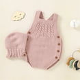 thumbnail image 5 of Generic Warm Sweater for Little Girls Baby Knit Romper Cotton Sleeveless Boy Girl Sweater Clothes Baby Bodysuit with Cute Hat Cap Set(Pink,0-3 Months), 5 of 8