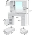 thumbnail image 6 of Afuhokles 5 Drawers Makeup Vanity with Lights and Charging Station, Vanity Table with Smart Mirror with Time Temperature Display, White, 6 of 8
