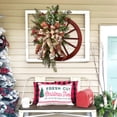thumbnail image 5 of Christmas Wreath Farmhouse Wagon Wheel, Vintage Farmhouse Wreath, Christmas Decorations Wreath for Front Door Window Outdoor Hanging Home Garden Outdoor Decoration Wreath, 5 of 9