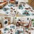 thumbnail image 6 of 4x6 Area Rugs, Vintage Flowers Non-Skid Rubber Backing Large Rectangle Rugs - Living Room Bedroom Home Office, Teal Blue Floral Nature Butterfly Indoor Floor Mat Carpets Washable Rug, 6 of 9