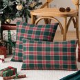 thumbnail image 1 of Funda de almohada de algodón y poliéster con cuadros rojos navideños para sofá de sala de estar, funda de cojín de estilo moderno, 1 of 6