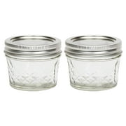 Ball Jelly Jars Quilted Crystal Glass Jars With Lids And Bands 4 Ounce Regular Mouth Preserving Freezer Safe Decorative Touch Multi Purpose Jars 80400, 2 Jars