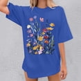 thumbnail image 5 of Graphic Tennis Tees for Women's T-Shirts Oversized Graphic Tee for Casual Everyday Wear Top with Print Comfortable Fit Blue S, 5 of 5