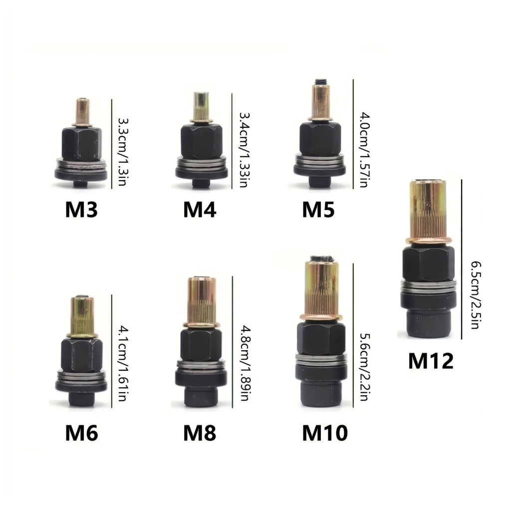 77pcs 3mm to 12MM Rivet Heads and Nut Fastener High Strength Carbon Steel Multiple Size Compatible for Various Applications
