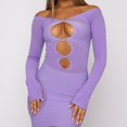 thumbnail image 1 of FUFUCAILLM Femmes Bodycon Robe Partie Pendaison Cou Printemps Automne Casual Enveloppé Robe Découpure Clubwear Mini Robes Nouveau, 1 of 7
