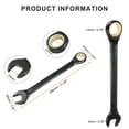 thumbnail image 2 of Uxcell 4Pcs Ratcheting Wrench 23mm Metric Open End Wrench 72-Teeth CR-V Steel 12 Point Nickel Plated Combination Ratchet Wrench, 2 of 6