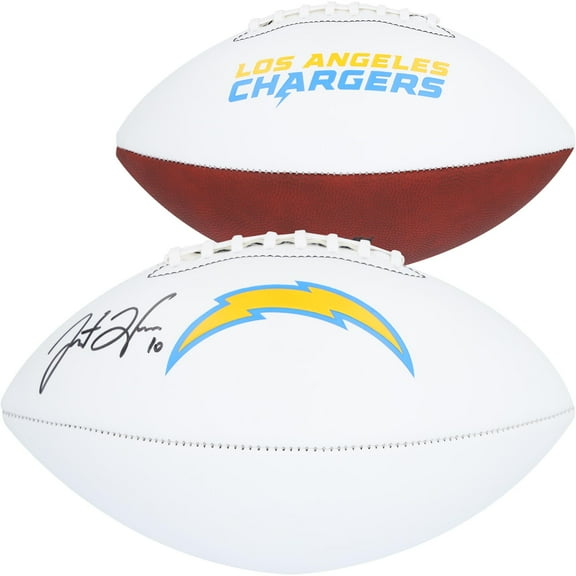 Justin Herbert Los Angeles Chargers Autographed Franklin White Panel Football - Fanatics Authentic Certified
