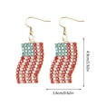 thumbnail image 2 of KDSJSXW Gold Pearl Earrings Usa American Flag Dangle Shining Teardrop Crystal Drop Earrings for Women Patriotic 4Th of July Independence Day Gift Sparkling Rhinestone Vintage Earrings (B,One Size), 2 of 4