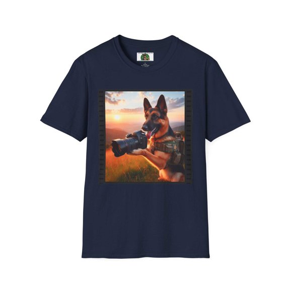 German Shepherd Dog Photographer Unisex Softstyle T-Shirt