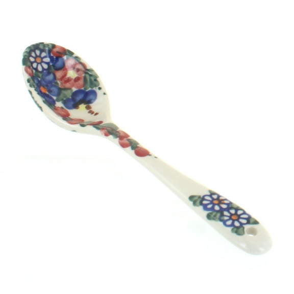 Blue Rose Polish Pottery Garden Butterfly Soup Spoon