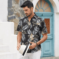 thumbnail image 6 of SOMER Men's Hawaiian Shirts Short Sleeve Button Down Beach Shirt Casual Floral Dress Summer Shirt, 6 of 8