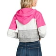 thumbnail image 3 of Doublju Women's Color Block Long Sleeve Cozy Crop Zip Up Hoodie, 3 of 4