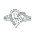 thumbnail image 2 of Sterling Silver Round White Diamond Heart Ring (0.03 CTTW), 2 of 4