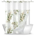 thumbnail image 7 of Mizhona Rustic Floral No Hook Shower Curtain with Snap in Liner，White Hookless Fabric Bath Curtain,71"× 74", 7 of 7