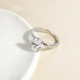 thumbnail image 3 of 3 Carat Oval Cut Moissanitefor Women,D color VVS1 - Simple Solitaire Ring - 18k White Gold Over Silver - White D Color, 3 of 10