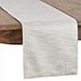 thumbnail image 3 of SARO LIFESTYLE Chemin de Table Tissé Design Métallique, 14 Pouces x 90 Pouces, Argent, 3 of 4