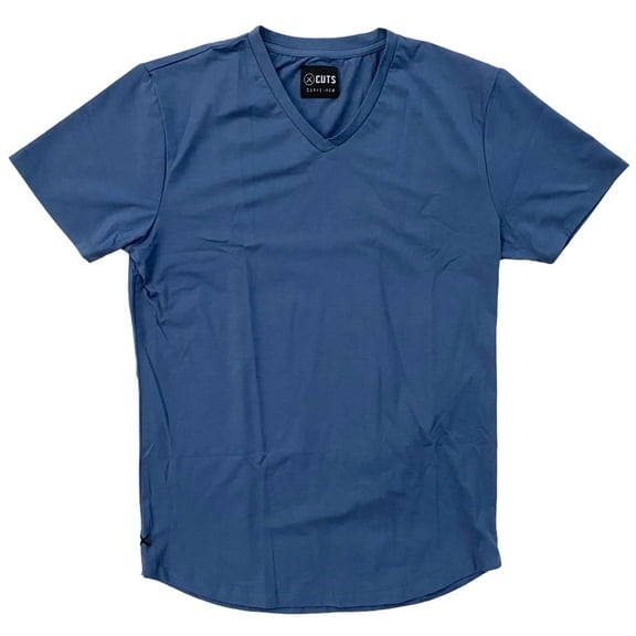 Cuts Clothing Men's Curve Hem V-Neck Signature Slim Fit PYCA Pro Tee T-Shirt (Small, Vintage)