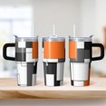 thumbnail image 2 of 20oz Geometric Textured Insulated Tumbler, Stainless Steel Double Wall Travel Coffee Mug with Handle Leak Proof Lid, 2 of 5