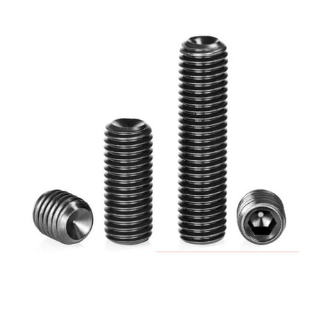 

(200 Pieces) Black Carbon Steel Concave End Headless Machine Tight Screws for Machining Fixtures M4x8mm.