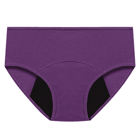 Fulorrnie Underwear for Women Plus Size Briefs Leakproof Breathable Panty Period Comfort Waist Elastic Flat Seams Panties Purple L