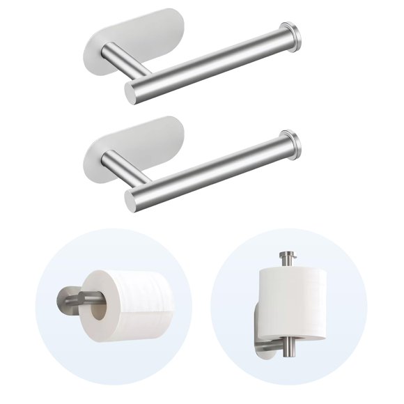 Portarrollos GMYOO de acero inoxidable, 2 unidades, sin taladro