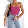 thumbnail image 5 of ANRABESS Tube Top for Women Summer Strapless Bandeau Knit Twist Knot Corset Crop Basic Tank Tops 2026 Vacation Beach Clothes Rose Medium, 5 of 11