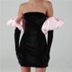 thumbnail image 2 of Moda mujer sólido manga larga Puff manga terciopelo vestido elegante fuera del hombro apretado vestido largo de fiesta Fridja  NMB2839, 2 of 8