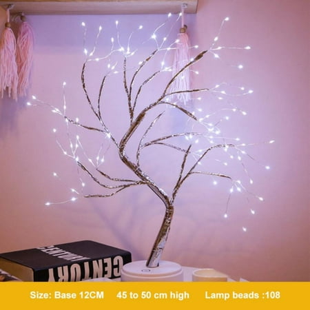

Tabletop Bonsai Lamp 108 LED Tree Light Battery Powered Touch Switch Night Light for Room Decor Gifts for Wedding Christmas Holiday (White Light)