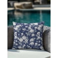 thumbnail image 4 of 1 Pack Outdoor Pillows Waterproof, Spring White Floral Indoor/Outdoor Throw Pillows with Inserts, Navy Blue Farmhouse Vintage Flowers Decorative Pillow for Patio Furniture Chairs Couch, 4 of 8